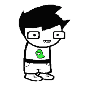 a black and white drawing of a boy with glasses and a green monster on his chest