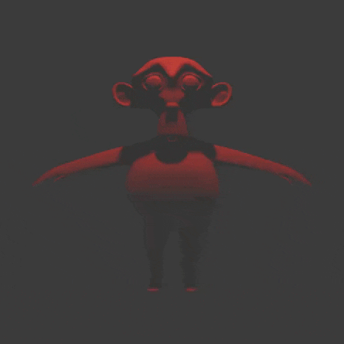 a cartoon character is standing in the dark with his arms outstretched and his head visible .