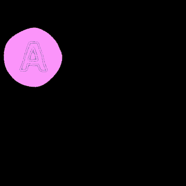 a blue circle with a white letter m on it