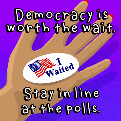 Democracy Is Worth The Wait Stay In Line At The Polls GIF - Democracy Is Worth The Wait Stay In Line At The Polls Polls GIFs