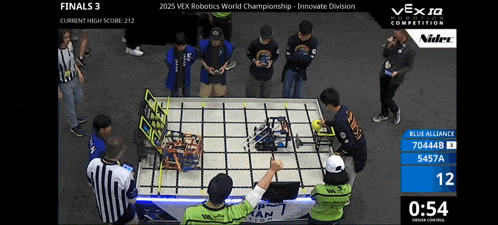 a group of people are playing a game of vex robotics world championships