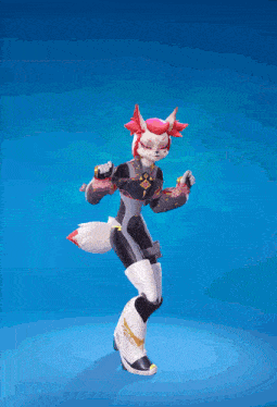 a video game character with the number 1 on her chest is dancing
