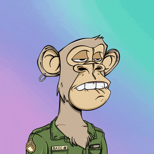 a cartoon of a monkey in a military uniform with the name baec on it