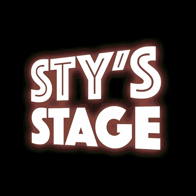 a sign that says sty 's stage in white letters