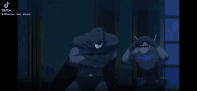 a cartoon of a man in a batman costume with a batgirl in ' ba ' written on the bottom