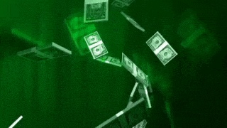 a bunch of money is falling on a green background with the word how .