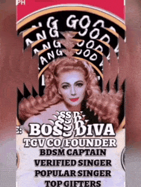 a poster with a woman on it that says boss diva