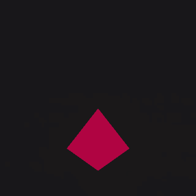 a pink pyramid and a blue swirl in the background