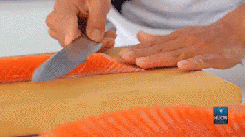刺身　切る　美味しそう GIF - Sashimi Salmon Delicious GIFs