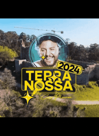a poster for terra nossa with a man in the background
