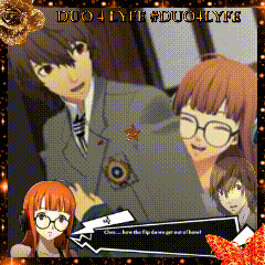 a couple of anime characters standing next to each other with the words duo 4 life # duo4lyfe written on the bottom