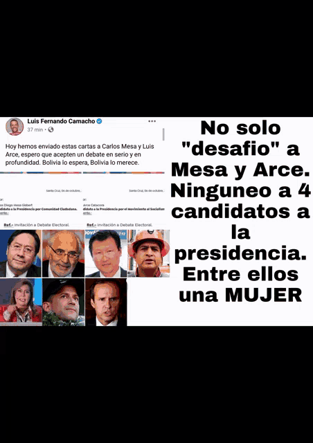 a facebook post by luis fernando camacho
