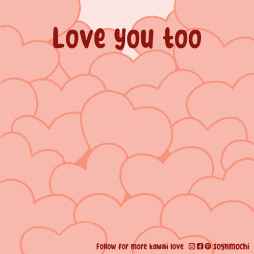 a poster that says love you too with a hamster in the clouds