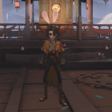 a video game character with a rabbit head