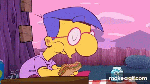 Simpsons Milhouse Van Houten GIF - Simpsons Milhouse Van Houten Eating GIFs