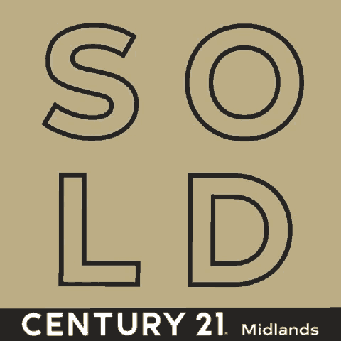 a logo for century 21 midlands shows the letters so and ld on a brown background