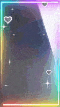 a rainbow colored frame with hearts and stars surrounding it