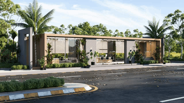 an artist 's impression of a building that says ' shree ram ' on the front