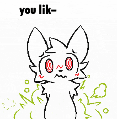 a drawing of a cat with the words you lik written above it