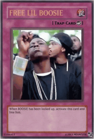 a card with a picture of a man on it that says free lil boosie