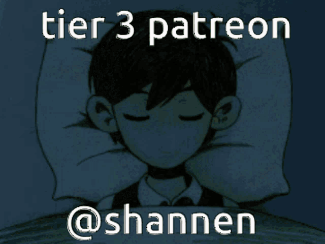 a picture of a boy sleeping with the caption tier 3 patreon