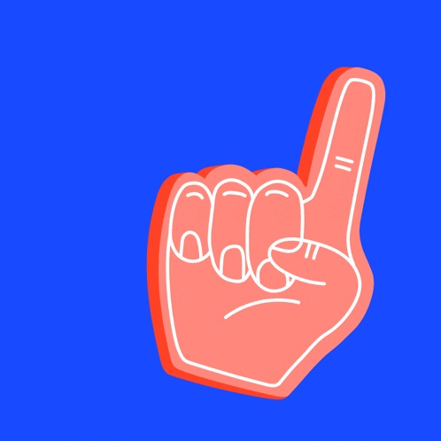 a red foam finger shows the number one