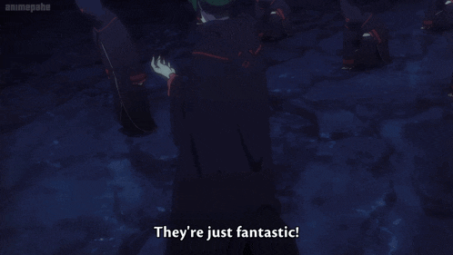 a cartoon character says they 're just fantastic in a dark room
