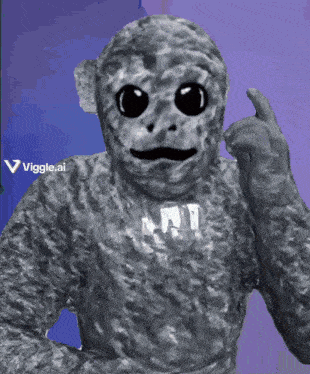 a picture of a monkey with a viggle.ai logo in the background