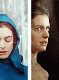 a woman wearing a blue hood and a woman without a hood are shown side by side .