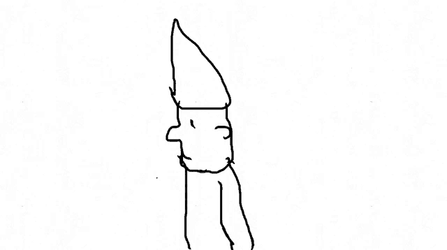 a black and white drawing of a man with a beard