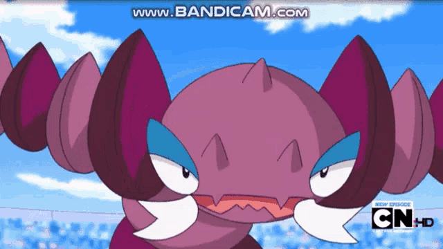 a cartoon of a monster with cn hd written on the bottom right