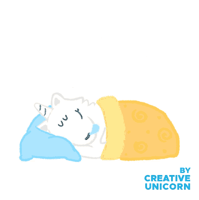 a drawing of a cat sleeping under a blanket with the words good night written above it