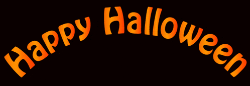 a black background with the words happy halloween in orange letters