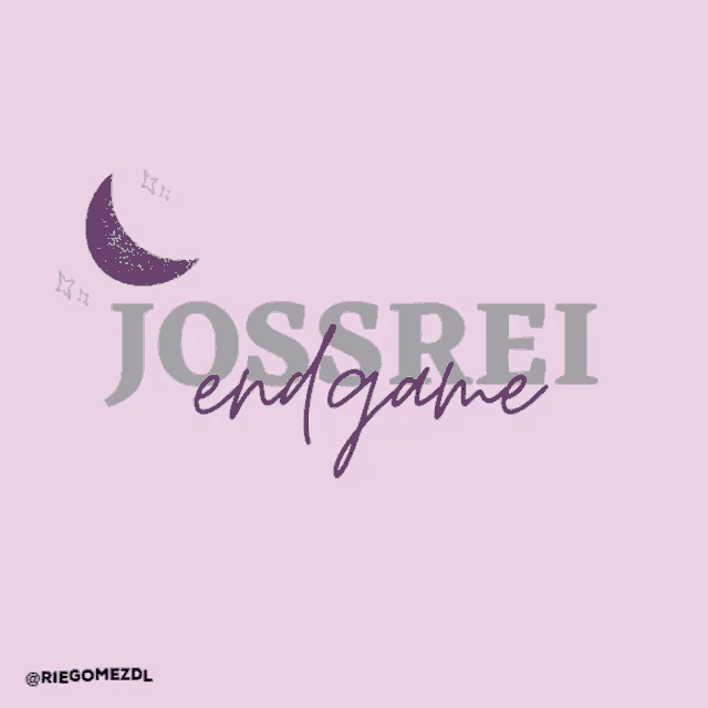 a pink background with the words jossrei endgame written in purple