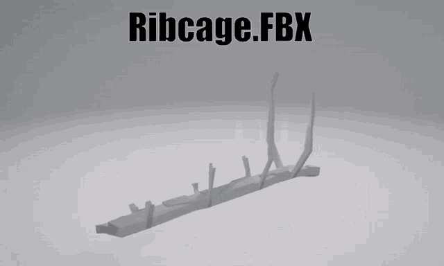a 3d model of a tree branch with the website ribcage.fbx on the bottom