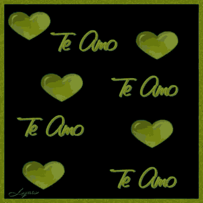 a black background with green hearts and the words te amo on it