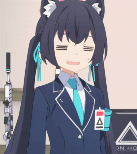a girl in a suit has a badge that says " a " on it