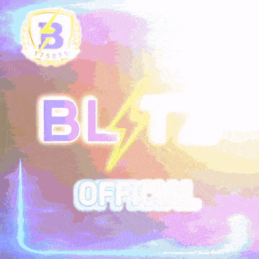 a bltz official sign with a lightning bolt on it