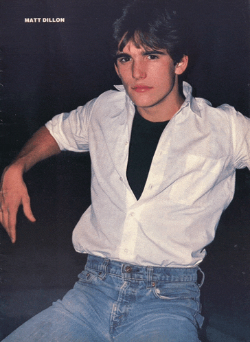 a picture of a young man with the name matt dillon on the top