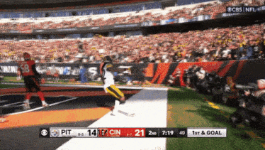 a cbs nfl broadcast of a football game