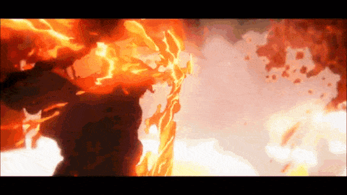a large explosion with a lot of flames and smoke