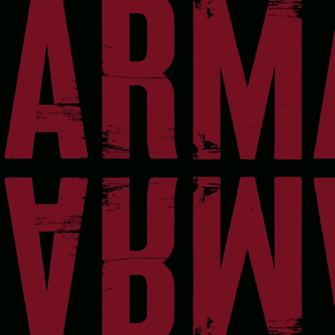 a black background with red text that says karma the dark world