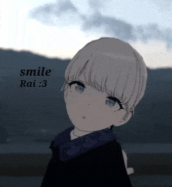 a drawing of a girl with the words smile rai 3 on the bottom