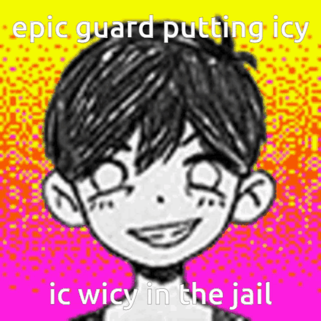 a drawing of a boy with the words epic guard putting icy ic wicy in the jail below it