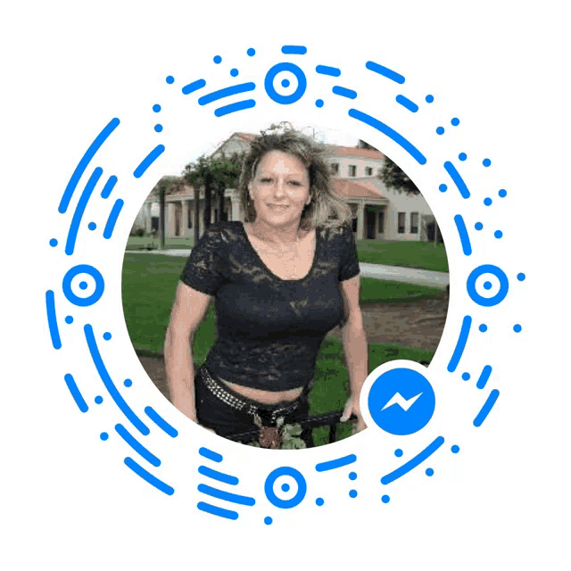a woman in a black lace top is surrounded by blue lines