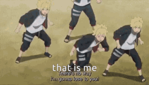 a group of anime characters are standing next to each other on a field .