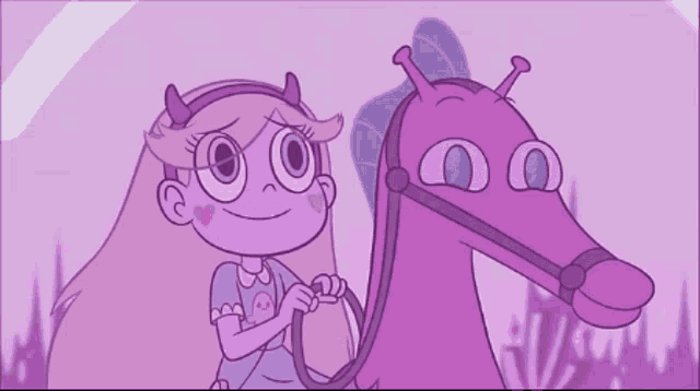 star butterfly from star vs the forces of evil riding a pink horse