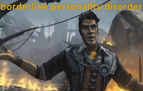 a borderline personality disorder poster with a cartoon character