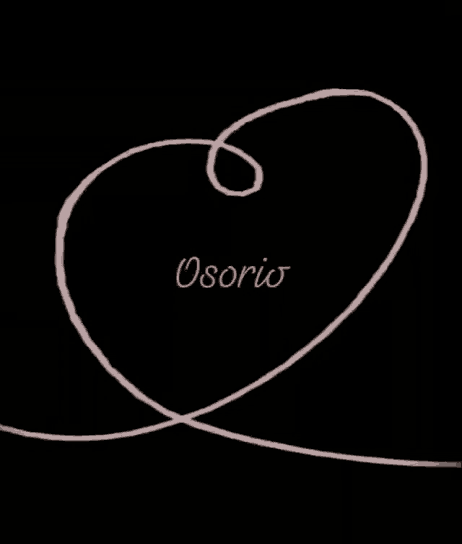 a black background with a pink swirl and the word osorio