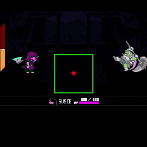 a screenshot of a video game with susie in the middle